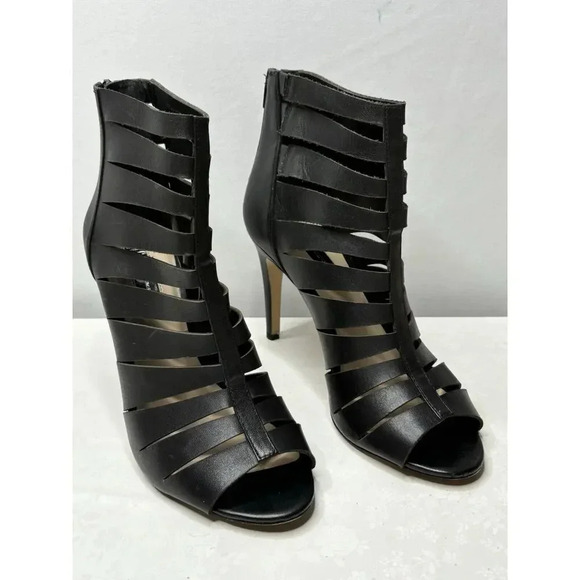 INC. CAGED PEEP TOE HEELS BLACK 10 - Picture 1 of 8